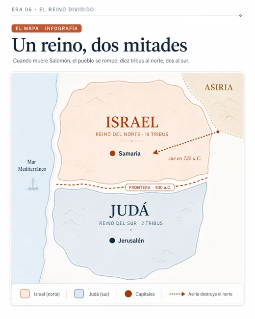 Mapa del reino dividido, Israel y Judá