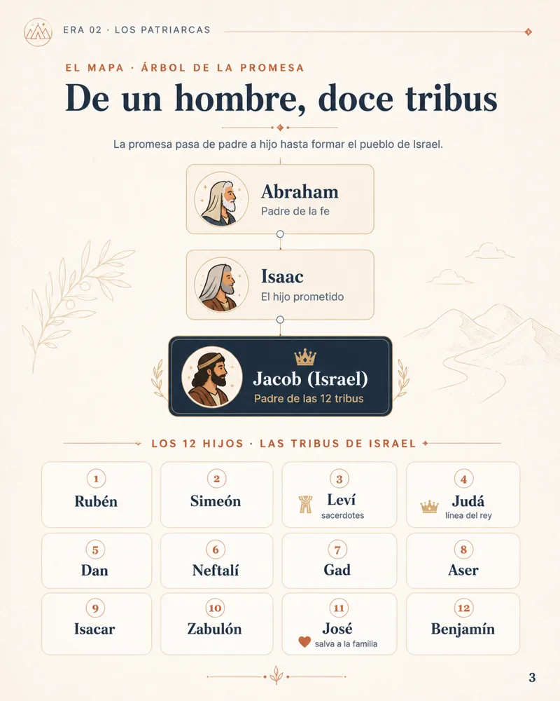 Árbol genealógico de Abraham a las doce tribus de Israel